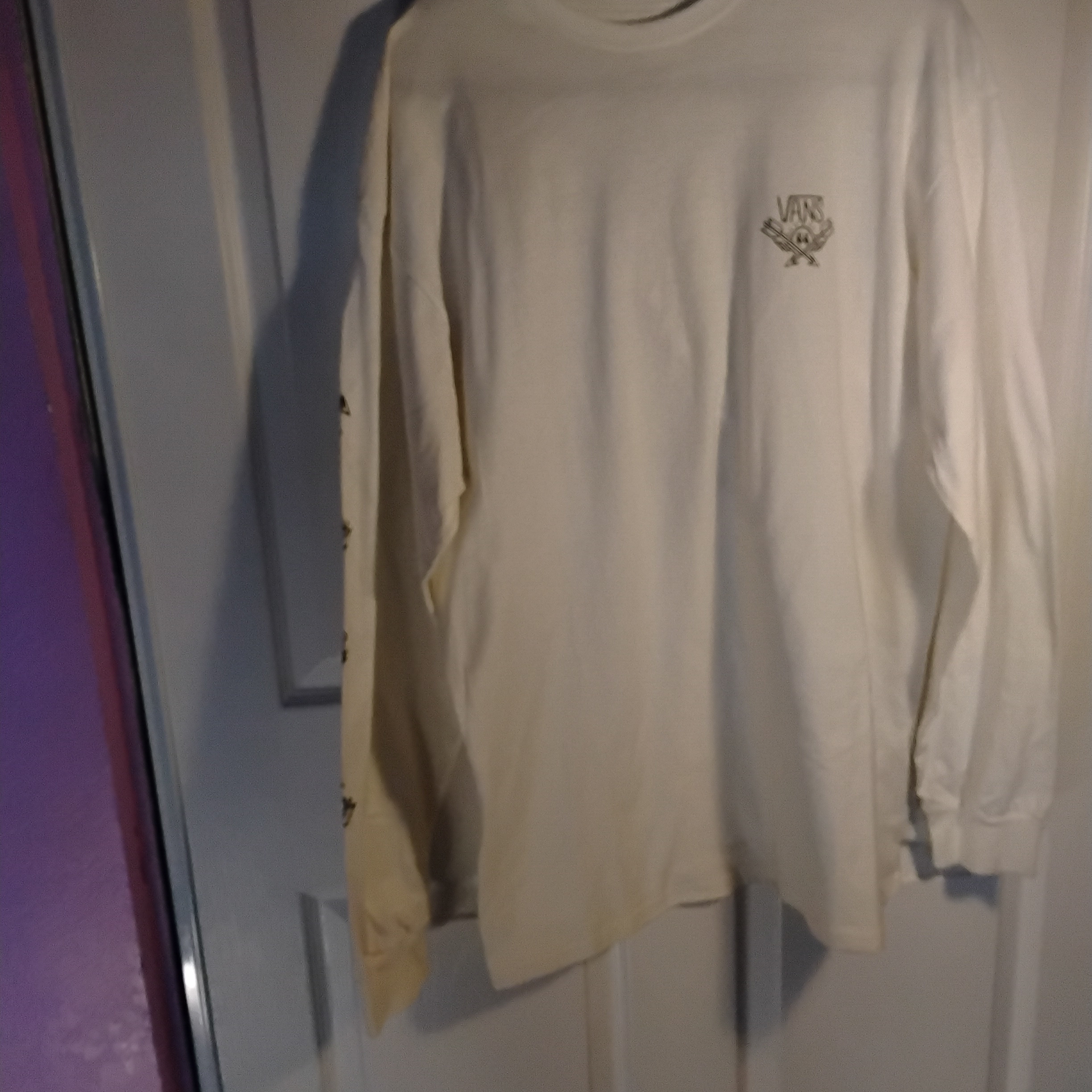 Vans Men's Cream Long Sleeve Tee